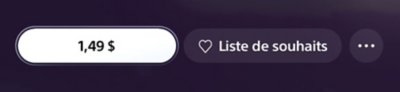 Page des détails d'un jeu du PlayStation Store sur PS5, avec le bouton de prix sélectionné.