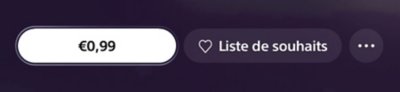 Page des détails d'un jeu du PlayStation Store sur PS5, avec le bouton de prix sélectionné.