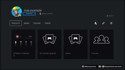 Position der Online-ID im Profil auf der PS5-Konsole