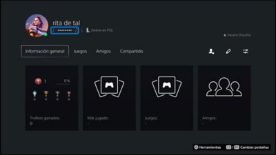 Ubicación del ID online en el perfil en consolas PS5