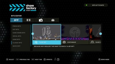 PS5 console screen showing the Share Factory Studio menu