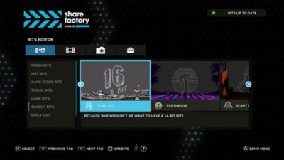 Screenshot showing menus in the ShareFactory Studio