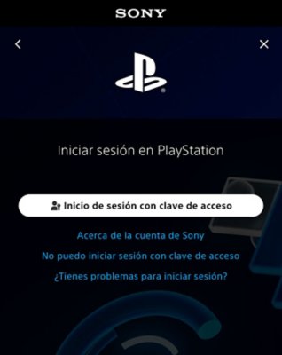 Pantalla de inicio de sesión en la que se muestra la opción “Iniciar sesión con clave de acceso”