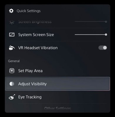 PS5 console screen showing PS VR2 card