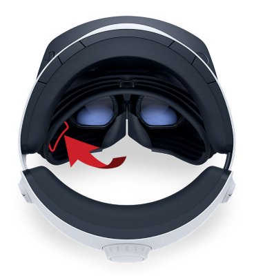 Emplacement du numéro de série de PS VR2.