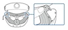 PSVR2-hodesett med et bilde som viser fjerning av lysvern.