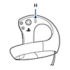 Placering af indstillingsknappen på den højre PS VR2 Sense-controller.