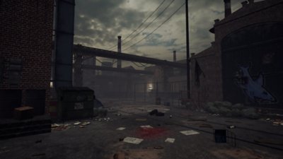 SURV1V3 screenshot showing a desolate industrial area