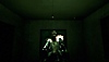 switchback vr-screenshot van de handen van een speler, die twee pistolen richt op een vijand in een duistere kamer