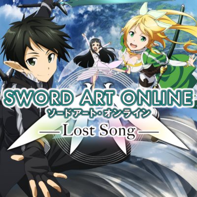 Sword Art Online: Lost Song key art showing animated characters in various poses.