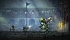 Capture d'écran de Tails of Iron montrant un combat contre un boss en jeu.