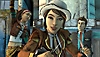 Tales from the Borderlands screenshot featuring Fiona, with Rhys and Sasha behind her