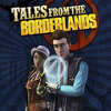 Omslagsgrafikk for New Tales from the Borderlands som viser en robot som holder en Psycho-maske