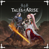 Tales of Arise - arte da loja que mostra personagens a posar com espadas.