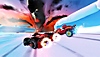 Captura de pantalla de Team Sonic Racing que muestra dos autos en una carrera