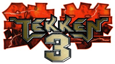 tekken 3 logo in red and gold