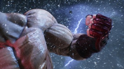 《Tekken 8》截屏，展示三岛一八的二头肌