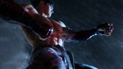 Captura de tela do Tekken 8 mostrando um plano aproximado de uma mão formando um punho