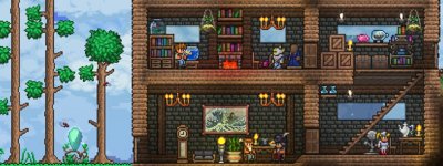 Terraria - Capture d'écran montrant un environnement en intérieur.