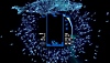Snímek obrazovky ze hry Tetris Effect Connected zobrazující hru hranou  v blízkosti hejna neonových ryb a velryby.
