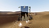 Tetris Effect Connected 스크린샷, 사막을 배경으로 게임 플레이 중