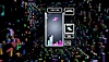 《Tetris Effect: Connected》螢幕截圖，顯示帶有復古《Tetris》外觀的遊戲，背後有3D方塊的背景 