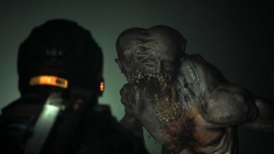 The Callisto Protocol - Capture d'écran montrant le personnage principal face à une créature monstrueuse