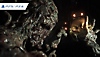 The Callisto Protocol-screenshot van een verminkt alienwezen dat een man in een ruimtepak aanvalt.