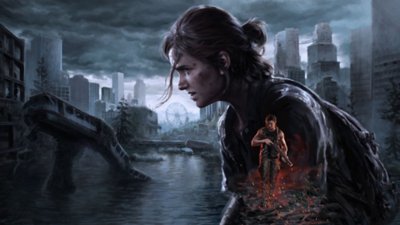 The Last of Us Part II Remastered for PC key art featuring Ellie and Abby, with Seattle visible in the background