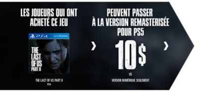 Image avec le coût de la mise à niveau de la version PS4 de The Last of Us Part II vers la version Remastered sur PS5
