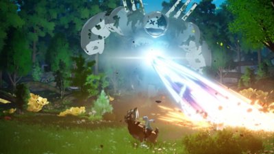The Seven Deadly Sins: Origin screenshot showing an enemy activating an attack as a beam of light