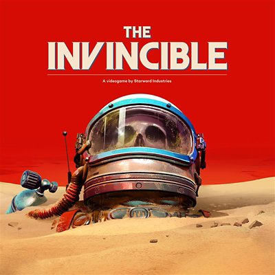 the invincible store art featuring a skull in a space helmet within red background