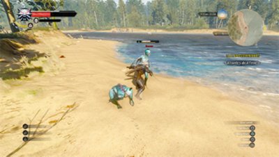 Geralt fighting Drowners