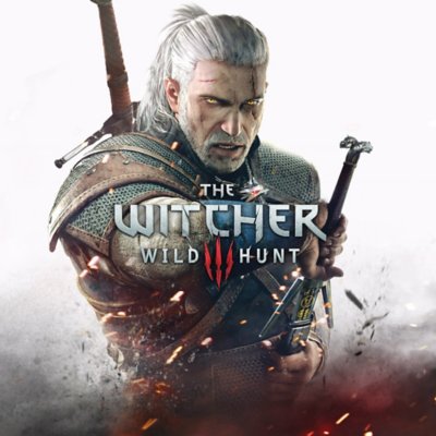 The Witcher 3: Wild Hunt key art showing a character in armor holding a sword.