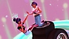 Thirsty Suitors – snímky obrazovky zobrazuje Jalu, jak od své tety uprostřed bitvy dostává bonus