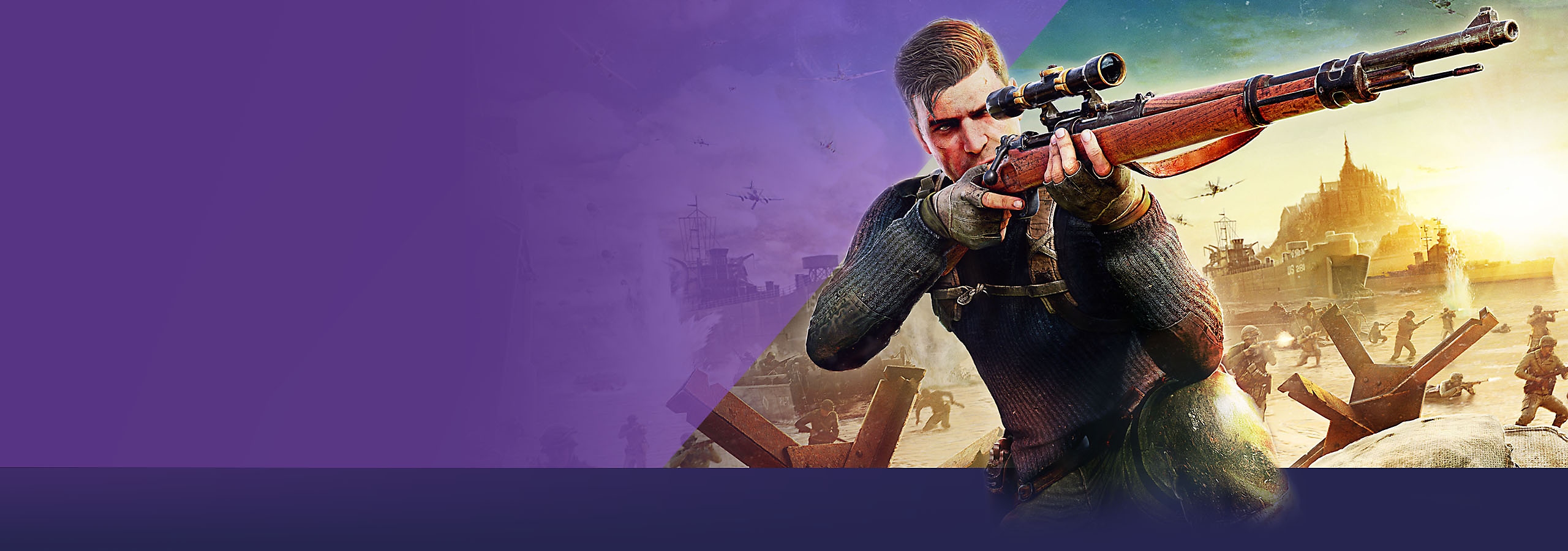 PlayStation本月特報的英雄圖像，展示《Sniper Elite 5》的主要美術設計