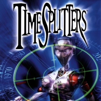 TimeSplitters ilustrație tematică cu un robot care pozează