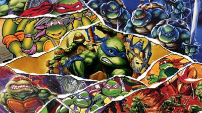 صورة مونتاج من لعبةTeenage Mutant Ninja Turtles Collection تظهر السلاحف