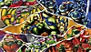 Imagem em colagem de Teenage Mutant Ninja Turtles Collection mostrando as Tartarugas