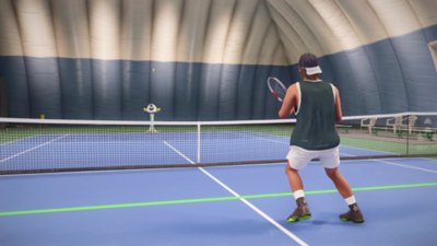 TopSpin 2K25 screenshot showing a training session