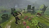 Captura de pantalla de Townsmen VR que muestra a un aldeano cazando con arco y flecha