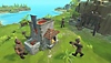 Captura de pantalla de Townsmen VR que muestra a los aldeanos trabajando