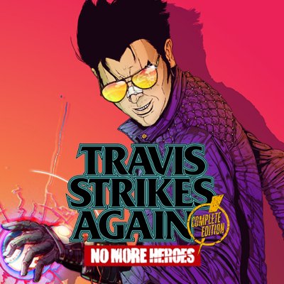 Travis Strikes again art showing a character in sunglasses