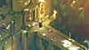 Istantanea della schermata di Tunic che mostra la volpe protagonista e un nemico su un ponte