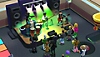 Two Point Campus screenshot showing a band playing on a stage