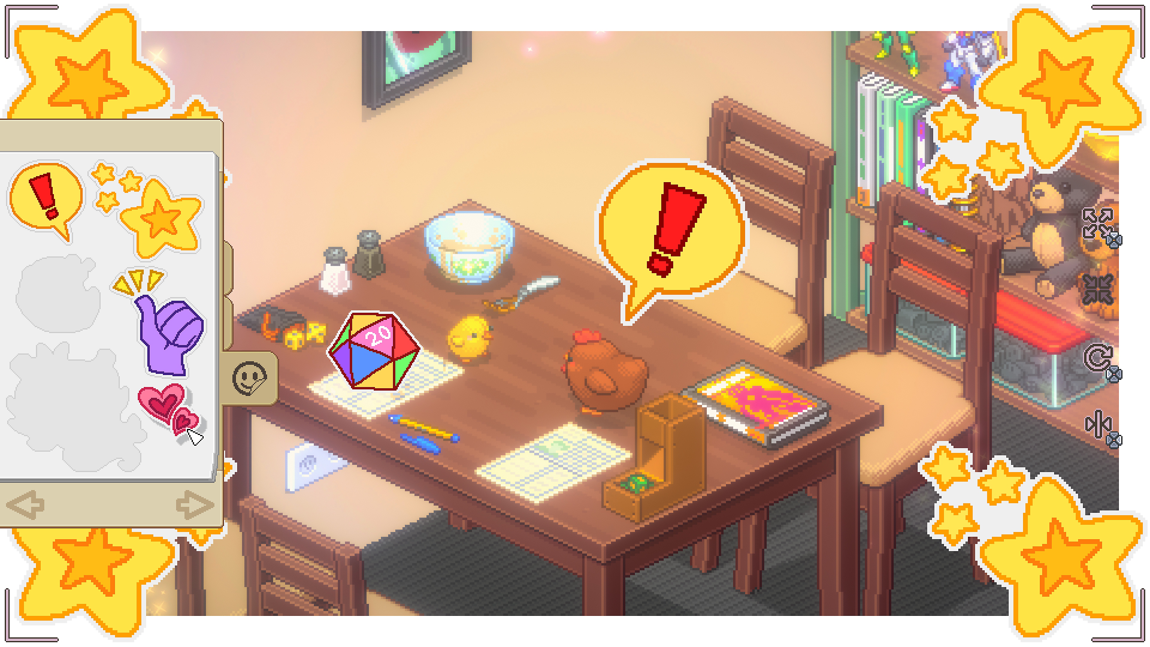 لقطة شاشة للعبة Unpacking بها منضدة طعام