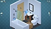 《Unpacking》螢幕截圖，顯示一個浴室場景