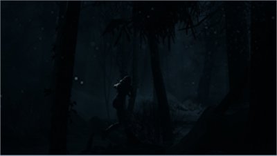 Until Dawn screenshot - woman in the woods