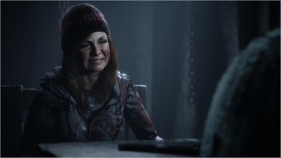 Until Dawn - Capture d'écran montrant une scène relative au trophée Ashley craque