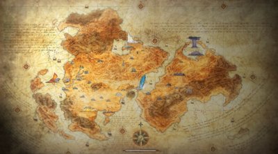 Imagen de Final Fantasy XVI que muestra un mapa de Valisthea